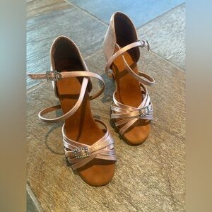 Latin Dance Heel . Elegant Strappy Heels with crystal Buckle